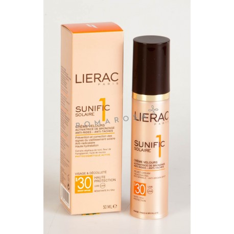 Lierac Sunific 1 Solaire Crème Velours Activatrice de Bronzage Spf30 50 ml