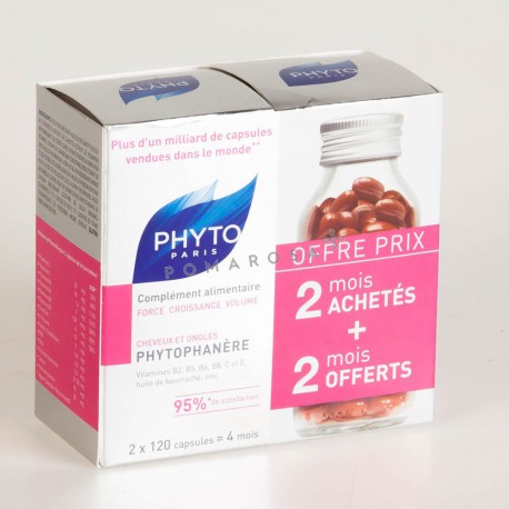 Phyto Phytophanère Cheveux et Ongles 2 X 120 Capsules