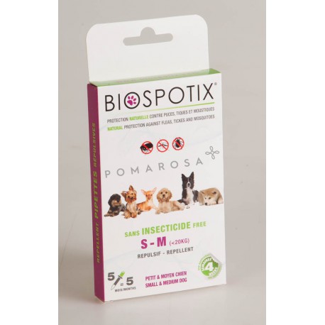 Biospotix Pipettes Anti-Puces Anti-Tiques Petit et Moyen Chien X 5