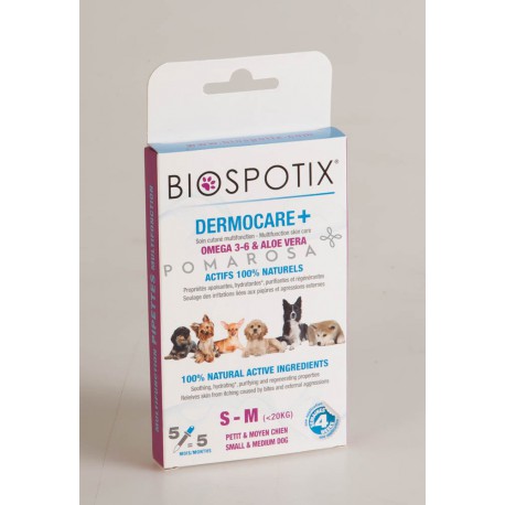 Biospotix Dermocare + 3 Pipettes Petit et Moyen Chien -20 Kg