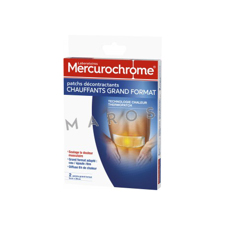 Mercurochrome Patchs Décontractants Chauffant Grand Format X 2