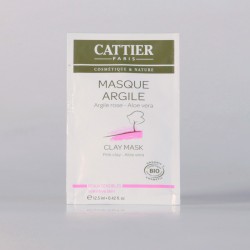 Cattier Masque à l'Argile Rose Aloe Vera Sachet Unidose