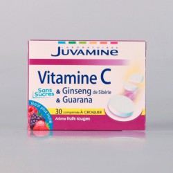 Juvamine Vitamine C - Ginseng et Guarana 30 Comprimés à Croquer