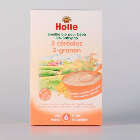 Holle Bouille 3 Céréales pour Bébé dès 6 Mois 250 gr