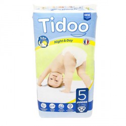 Tidoo Couches Jetables Écologiques Night & Day 5 Junior 12 - 25 Kg