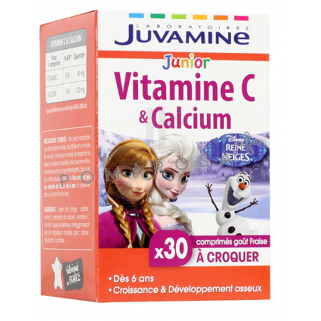 Juvamine junior Vitamine C & calcium 30 cps à croquer
