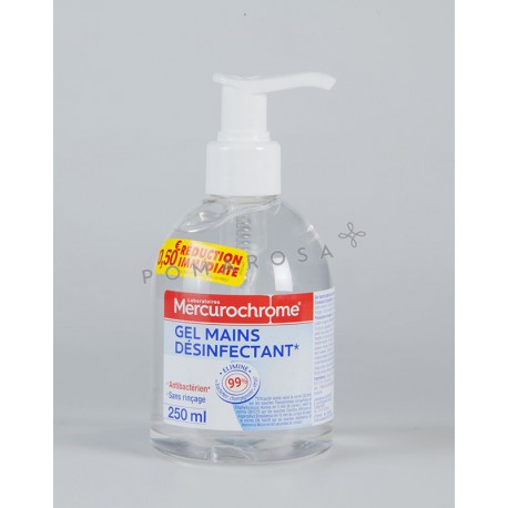 Mercurochrome Gel Antibactérien Hydroalcoolique 250 ml pompe