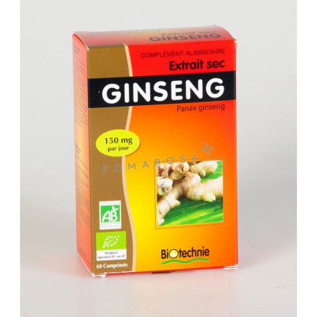 Biotechnie Extrait sec de Ginseng Bio 60 Comprimés 