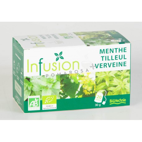 Biotechnie Infusion Bio Menthe Tilleul Verveine 20 Sachets