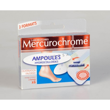 Mercurochrome Pansements Hydrocolloïdes Ampoules 6 Unités