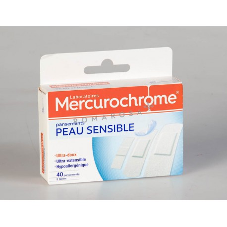 Mercurochrome Pansements Peau Sensible 40 Unités