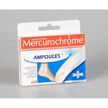 Mercurochrome Pansements Ampoule-Protection 10 Unités