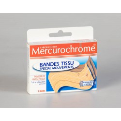 Mercurochrome Bande Tissu Spécial Mouvements 10 x 6 cm 5 Unités