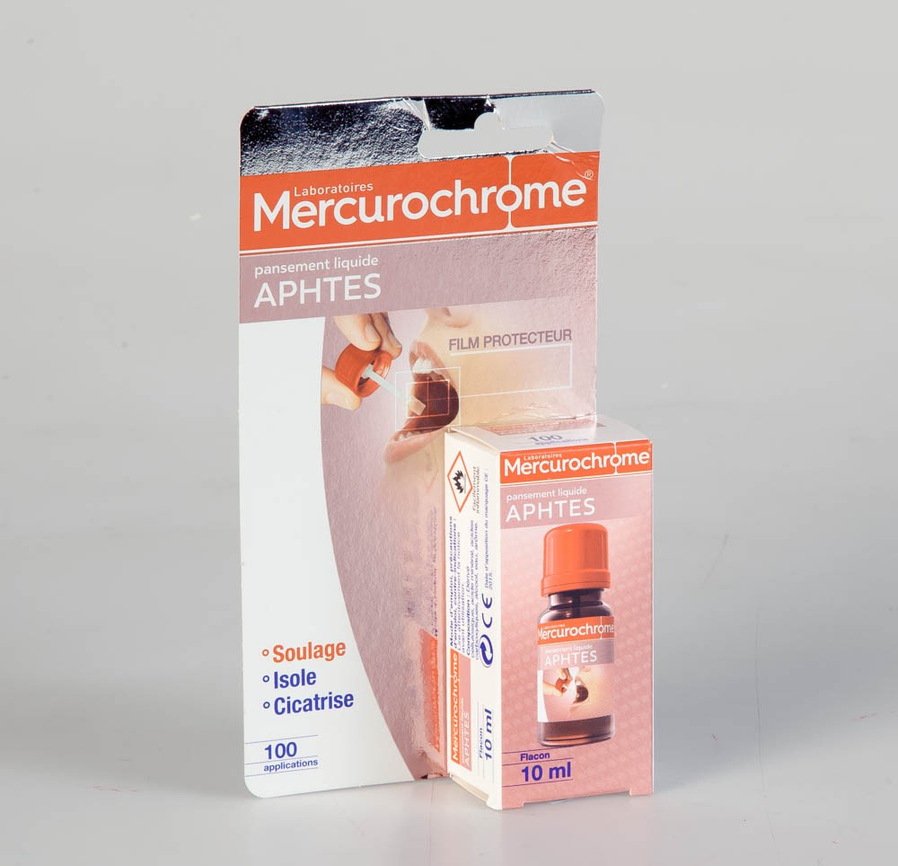 Mercurochrome - Pansement liquide aphtes - 10 ml